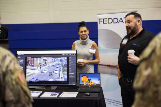 USAG-Bavaria held a Tech Expo where various companies pitched and demonstrated their latest tech to senior Army leaders in Grafenwoehr, Germany, Feb. 10, 2023. (U.S. Army photo by Spc. Christian Carrillo)