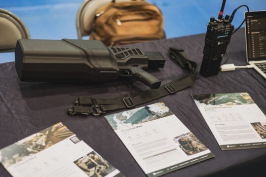 USAG-Bavaria held a Tech Expo where various companies pitched and demonstrated their latest tech to senior Army leaders in Grafenwoehr, Germany, Feb. 10, 2023. (U.S. Army photo by Spc. Christian Carrillo)