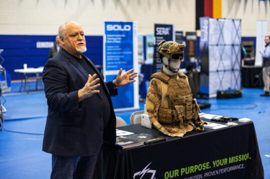USAG-Bavaria held a Tech Expo where various companies pitched and demonstrated their latest tech to senior Army leaders in Grafenwoehr, Germany, Feb. 10, 2023. (U.S. Army photo by Spc. Christian Carrillo)